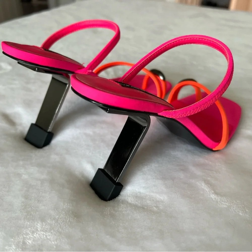 Steve Madden Hot Pink and Orange Square Toe Heel Slides
Never worn. - Picture 2 of 4